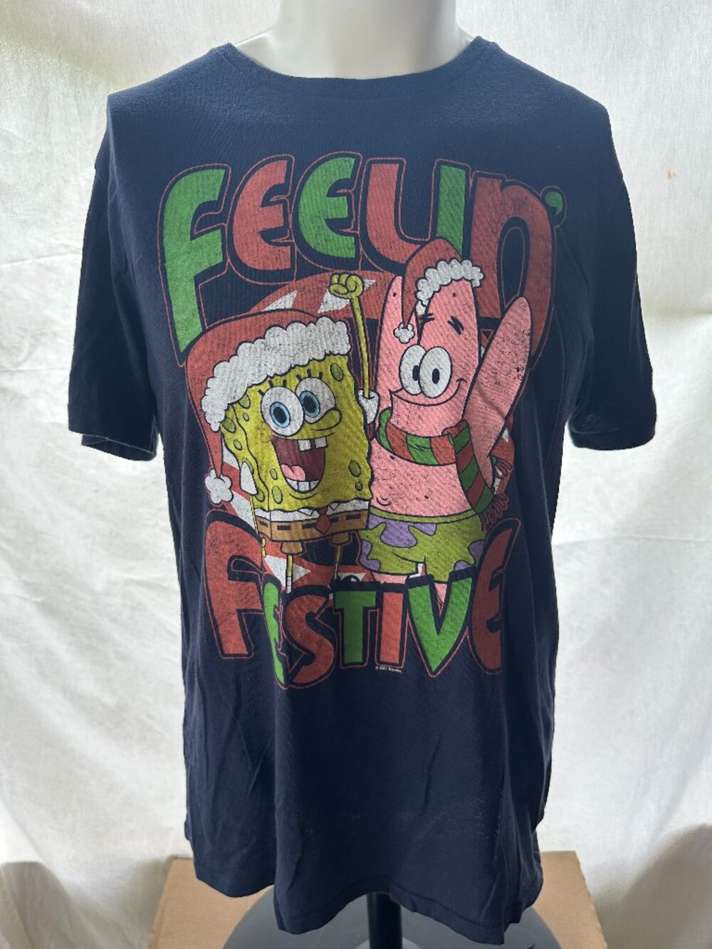 SpongeBob SquarePants Patrick Star 2021 Feelin Festive Old Navy Men's Blue T Shi